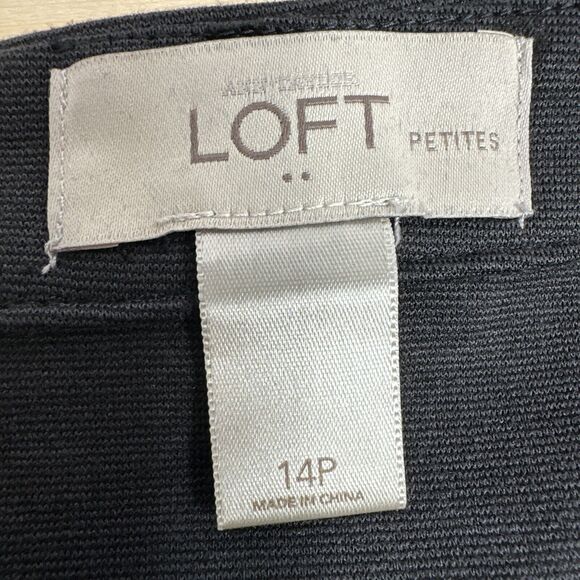 Ann Taylor Loft Petites Womens Black Polkadot Skirt size 14P - Picture 3 of 7